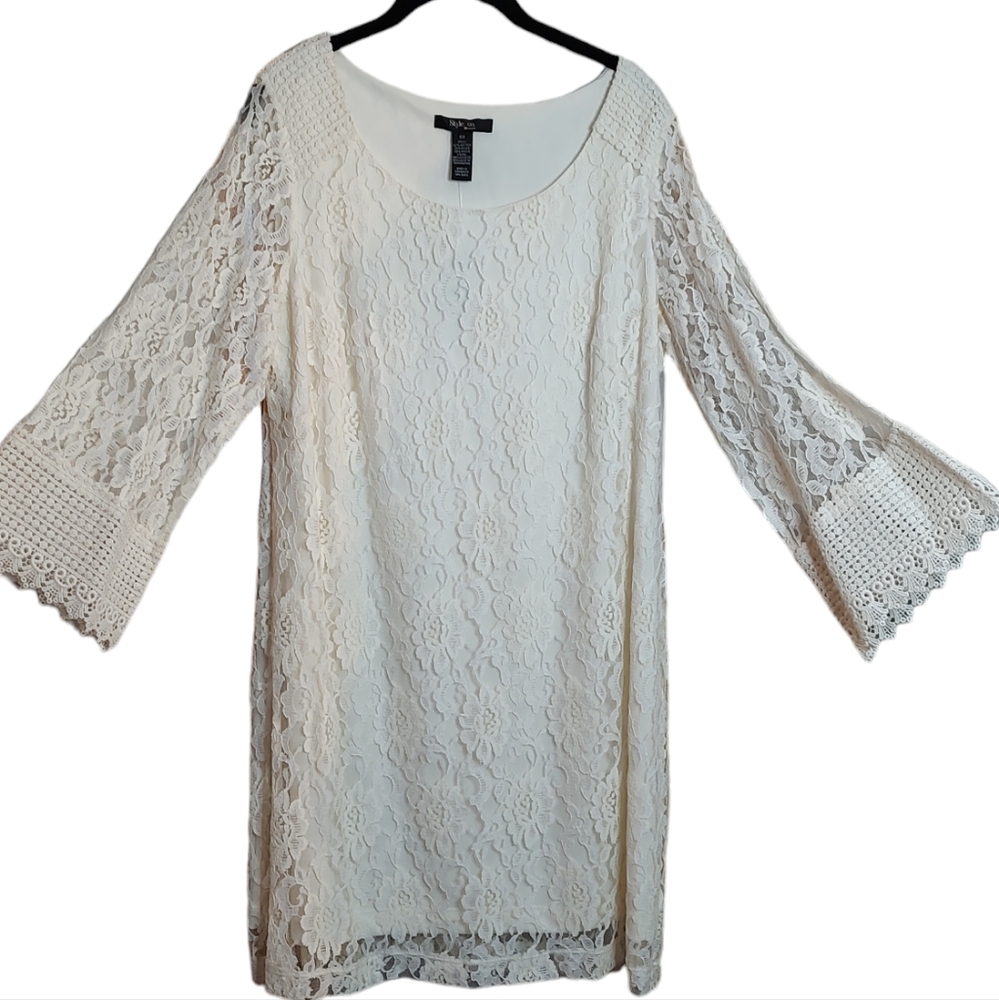 New Ivory Lace Style & Co. Dress sz OX